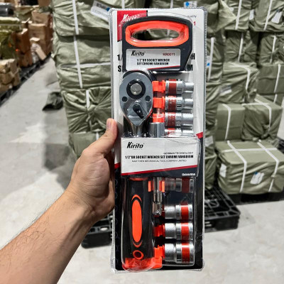 Bộ khẩu 12 món loại lớn 1/2 từ số 10-24mm cao cấp sửa chữa gia đình thương hiệu Kirito và Kamos