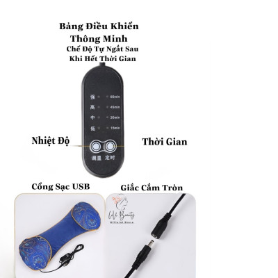 Gối ngải cứu thảo mộc Trung Hoa, Túi chườm ngải cứu cắm điện massage chườm nóng hỗ trợ giảm đau mỏi cổ vai gáy