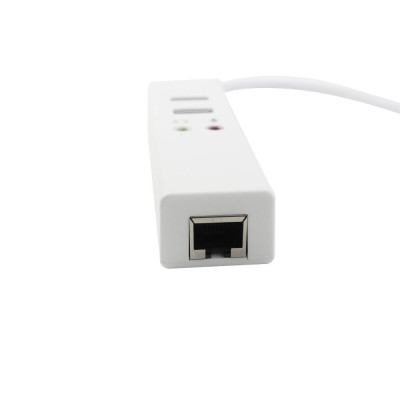 Hub Đa Năng Chia 2 Cổng USB 2.0 + Card Âm Thanh + Lan RJ45 - Hàng Nhập Khẩu