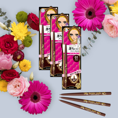 Bút Chì Sáp Kẻ Lông Mày Không Lem Trôi Lõi Siêu Mịn Kissme Heroine Make Quick Eyeliner Màu Nâu Đen