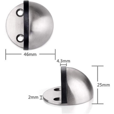 Chặn cửa bán nguyệt inox siêu hít nam châm chống va đập, ồn thông minh cho bé gắn sàn kèm miếng dán tường 3M, đồ ốc vít