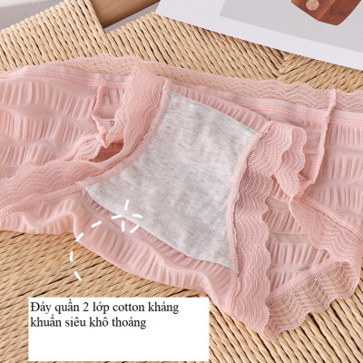 |Mã QL10| Combo 5 Quần Lót Nữ Sexy Chất Thun Lạnh Cao Cấp Dạng Sóng Viền Ren Mềm Mát Freeship Quần Chip Nữ Freesize Từ 40-60Kg