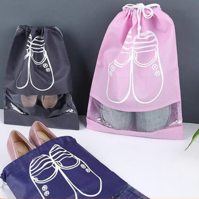 Túi Đựng Giày Dép Túi Xách Chất Liệu Vải Không Dệt Có Dây Rút Size Lớn (44x35cm)