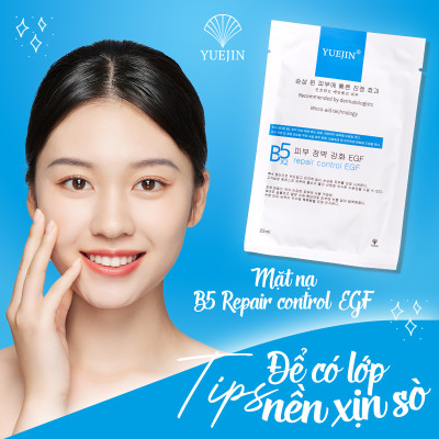 Hộp 10 Miếng mặt nạ Yuejin hàn quốc B5 Repair Control EGF cấp ẩm, phục hồi làm dịu da (Tặng 2 miếng mặt nạ mụn)