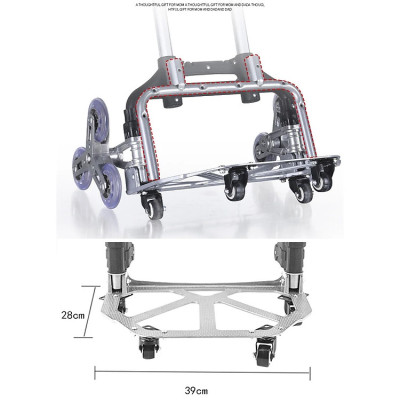 Xe đẩy hàng gấp gọn leo cầu thang 6 bánh, xe kéo hàng gấp gọn gia đình đa năng giá rẻ