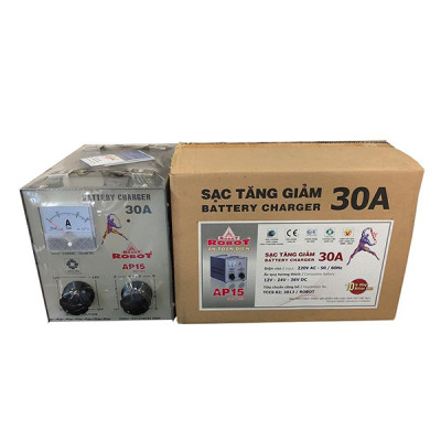 MÁY SẠC ẮC QUY TĂNG GIẢM ROBOT 30A (12V-24V-36V, DÂY NHÔM & ĐỒNG)