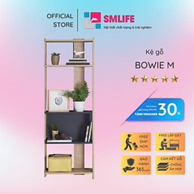 Giá sách bằng gỗ đẹp chất lượng cao SMLIFE Bowie Size M