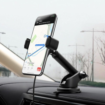 Giá đỡ kiêm bộ Sạc Không Dây Trên Xe Hơi HOCO S12 Dành cho điện thoại iPhone iP Huawei Samsung Oppo - Hàng chính hãng