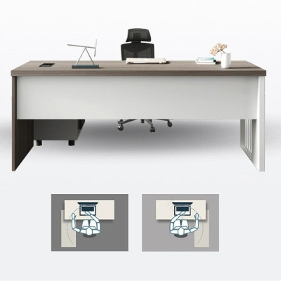 Bàn làm việc cho Trưởng phòng Giám đốc hiện đại, đẳng cấp - Bàn văn phòng mặt gỗ tự nhiên có tủ thông minh