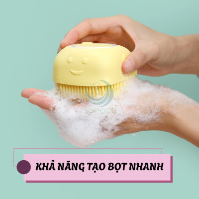 Bàn Chải Tắm Hình Thú Đáng Yêu Cho Bé – Chăm Sóc Da Nhẹ Nhàng Dụng Cụ Tắm Gội Silicon Đa Năng – Bóp Là Ra Bọt Cọ Tắm Silicon Tạo Bọt Có Hộp Đựng Xà Phòng Bàn Chải Massage Cơ Thể Silicon Mềm – Không Cần Tạo Bọt Tay