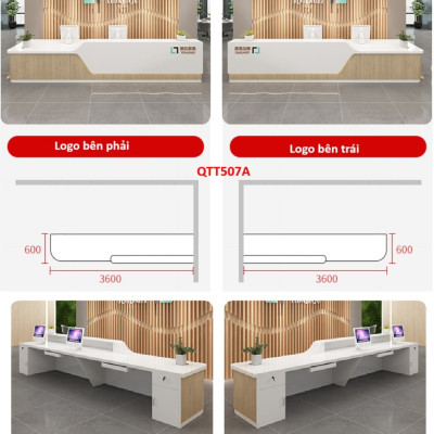 Bàn thu ngân, bàn lễ tân, bàn tính tiền bằng gỗ MDF QTT507- NỘI THẤT LẮP RÁP VIENDONGADV