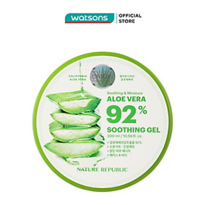 Gel Dưỡng Ẩm Nature Republic Chiết Xuất Lô Hội Soothing & Moisture Aloe Vera 92% Soothing Gel 300ml