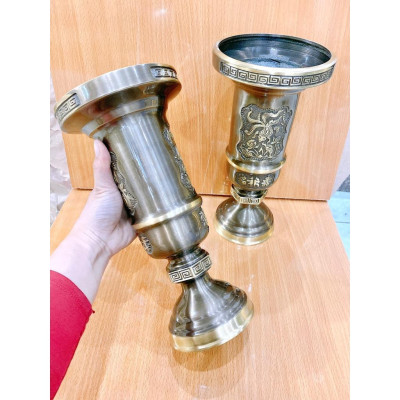 ĐÔI ỐNG ĐỰNG HƯƠNG CAO 29 x 14 CM NẶNG 3.6 KG CHẤT LIỆU BẰNG ĐỒNG