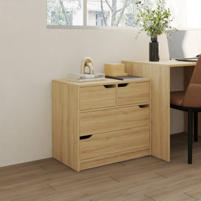 HAPPY FURNITURE , Tủ lưu trữ 4 ngăn kéo - ASO, THK_300 , 70cm x 40cm x 62cm DxRxC