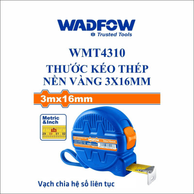 THƯỚC KÉO THÉP NỀN VÀNG 3X16MM WMT4310 WADFOW - HÀNG CHÍNH HÃNG