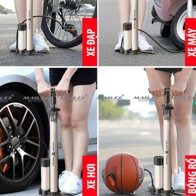Bơm Tay Xe Đạp XunTing XT-P32 với tay cầm chống trượt, đầu bơm đa van 160PSI, Đa Dụng cho Xe Đạp, Xe máy, Xe Ô Tô, thân kim loại, lõi bơm nhôm, kín chống ngược khí - Mai Lee