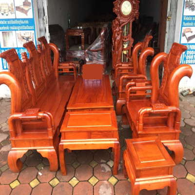 Bàn Ghế Tần Thủy Hoàng Gỗ Hương Đá