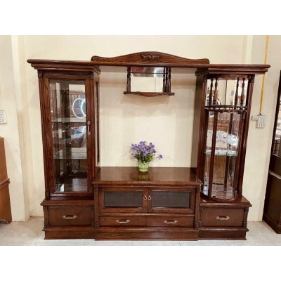 Kệ TIVI Gỗ Sồi Nga Kệ Kính Quay 2m2.