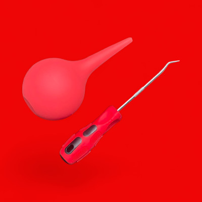 Combo quả bóng thổi khí + Móc đẩy chốt hộp mực máy in/ Bộ dụng cụ sửa máy in ( Hàng nhập khẩu )