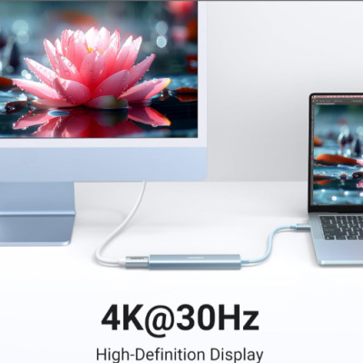 Hub chuyển USB-C sang HDMI +  PD 100W + 3 x USB 3.0  Ugreen 35581 - Hàng chính hãng