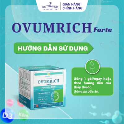 Ovumrich Forte giúp bổ sung Myo-inositol, vitamin và khoáng chất cần thiết cho phụ nữ thả bầu (30 gói) - Nutramed