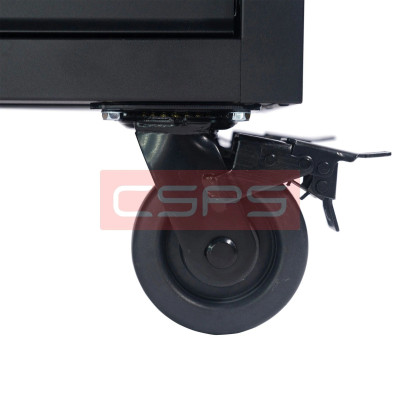 Tủ dụng cụ 7 ngăn kéo tay nắm đen có mặt ván gỗ kèm ray đóng êm CSPS