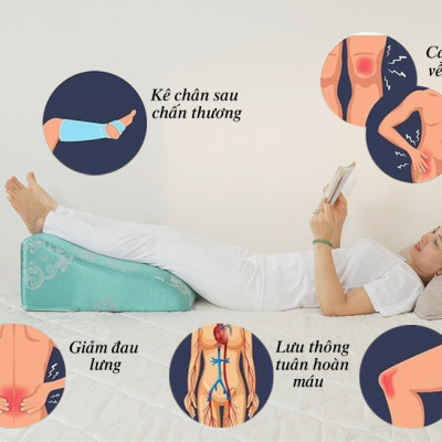 VỎ GỐI KÊ CHÂN CHỐNG GIÃN TĨNH MẠCH YOROKOBI 28CM- VÀNG NHẠT