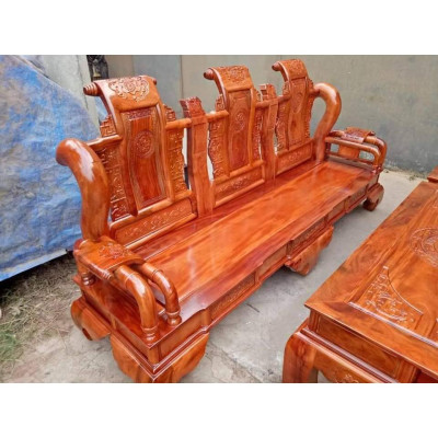 Bàn ghế tần thủy hoàng gỗ xà cừ tay 12