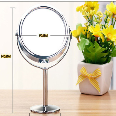 Gương trang điểm để bàn inox 2 mặt xoay 360 độ sang trọng tuyệt đẹp, 1 mặt phóng to 3 lần rõ nét