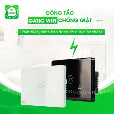 Công Tắc Thông Minh Wifi, Công Tắc Chống Giật Cho Bình Nóng Lạnh Hunonic Datic - DTSWU1