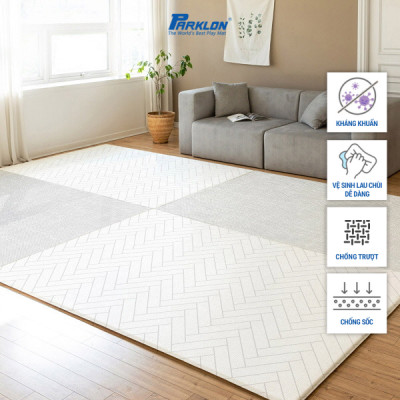 Thảm Em Bé Cao Cấp Parklon La Pure Họa Tiết Xương Cá Chính Hãng Hàn Quốc (235x140x1.5)cm Chống Bụi Kháng Khuẩn Khử Mùi Chống Ồn Chống Trượt Chống Sốc (La Pure Soft Mat-Herringbone Mood)