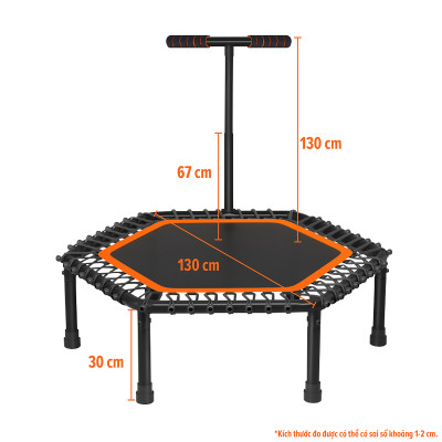 BG Sàn nhún  TRAMPOLINE 50INCH PINK, Đệm bật nhún cao cấp có tay cầm dành cho mọi lứa tuổi  (hàng nhập khẩu)