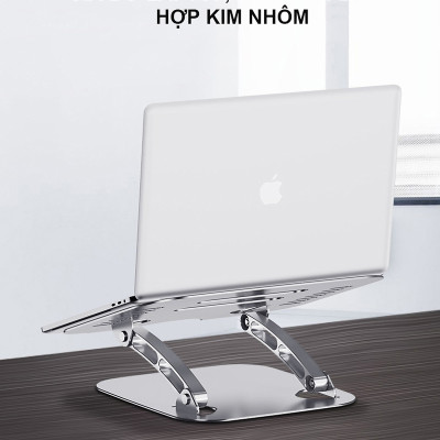 Giá Đỡ Máy Tính, Laptop, iPad, Macbook Hợp Kim Nhôm Cao Cấp. Hỗ Trợ Tản Nhiệt Chống Mỏi Cổ, Vai, Gáy - Hàng Chính Hãng