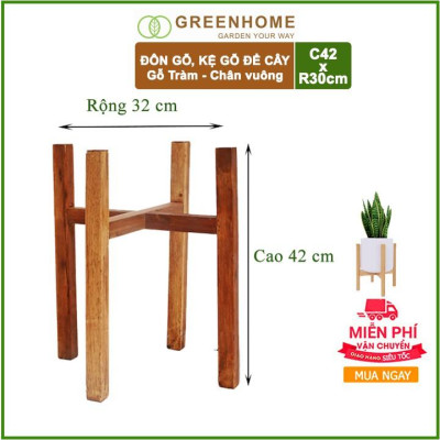 Đôn Kê Chậu Cây Greenhome, C42xR30cm, Đôn Gỗ Tràm Bền Cứng, Lắp Đặt Dễ Dàng, Tăng Tính Thẩm Mỹ Chậu Cây Cảnh