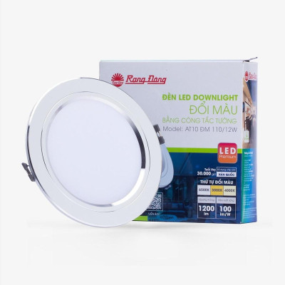 Đèn LED Rạng Đông âm trần downlight đổi màu 12W Model: AT10 ĐM 110/12W