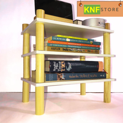 Kệ sách gỗ thông gọn gàng,xinh xắn cho bàn làm việc nhỏ từ KNF, mẫu mới 2023