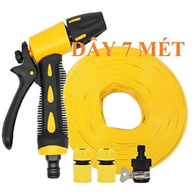 ️ Bộ dây vòi xịt nước rửa xe, tưới cây , tăng áp 3 lần, loại 7m, 10m 206319 cút sập,nối đen+ mở chai