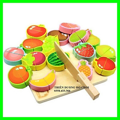 BỘ CẮT HOA QUẢ BẰNG GỖ CHO BÉ