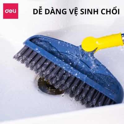 Cây Chà Sàn Nhà Tắm Thông Minh 2 Trong 1 Chổi Cọ Sàn Và Gạt Nước Xoay 180 Độ Deli - Chổi Cọ Nhà Vệ Sinh, Phòng Tắm, Cọ Khe Hẹp Góc Tường - VS1006