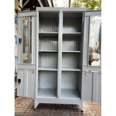 Tủ hồ sơ 4 cánh kính mở sơn tĩnh điện 02