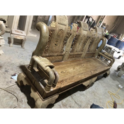 Bàn ghế Tần Thủy Hoàng gỗ mun đuôi công tiếp khách sang trọng