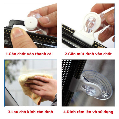 Rèm che nắng cửa kính, cửa sổ dạng kéo hít chân không kích thước 40x60cm