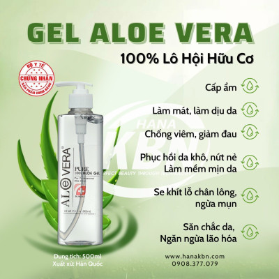 [KHUYẾN MÃI] Gel Nha Đam Dưỡng Ẩm Làm Mềm Dịu Da 100% Lô Hội Aloe Vera AWAKETHECELL 500ml