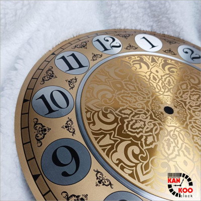 Mặt số nhôm dập nổi đường kính 28cm kiểu số học trò lắp đồng hồ treo tường gỗ, đồng hồ decor