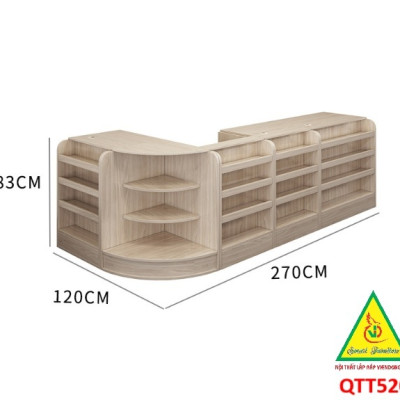 Quầy tính tiền, Bàn thu ngân cho cửa hàng tiện lợi, siêu thị mini, shop QTT520 - Nội thất lắp ráp Viễn Đông ADV