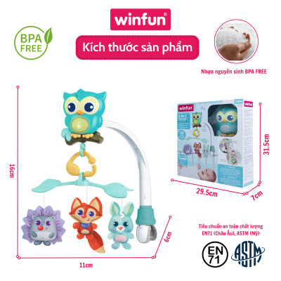 Đồ chơi treo nôi 3 trong 1 hình cú mèo Winfun 720010-NL chất liệu nhựa an toàn cao cấp