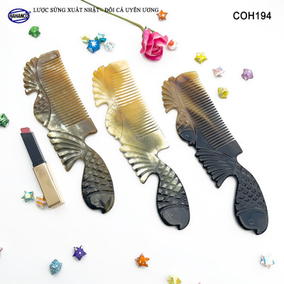  Lược Sừng Vân Nưa Đôi Cá Uyên Ương (Size: XL - 20cm) thể hiện tình yêu vĩnh cửu - Mẫu Cao Cấp Siêu Đẹp - COH194