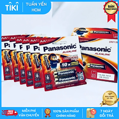 Bộ 6 vỉ (12 viên pin) pin Kiềm Alkaline Panasonic AA LR6T/2B-Hàng chính hãng