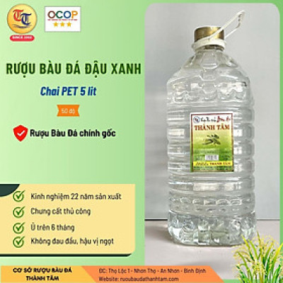 Đặc Sản Bình Định - Rượu Bàu Đá Thành Tâm Đậu Xanh 5 Lit - OCOP 3 Sao