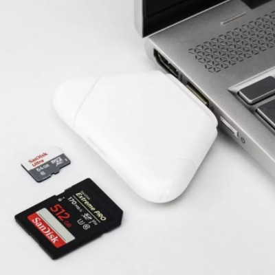 Đầu đọc thẻ TF, SD sử dụng 3 cổng cho Androi, EOS và USB - Hàng nhập khẩu